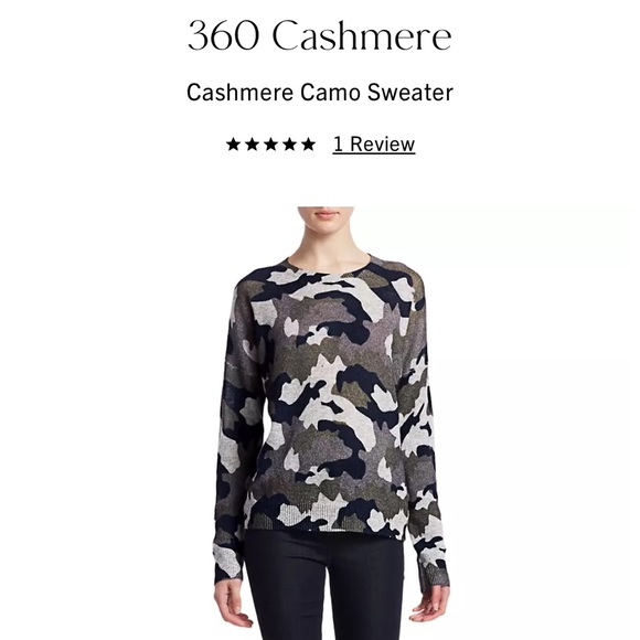 360 Cashmere Camo print crew neck sweater - size XS - Picture 14 of 15